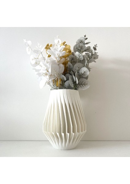 Yeni Fildişi Pla P'de Modern Spiral Vazo (Sadece Plastik Aparattır!!!)