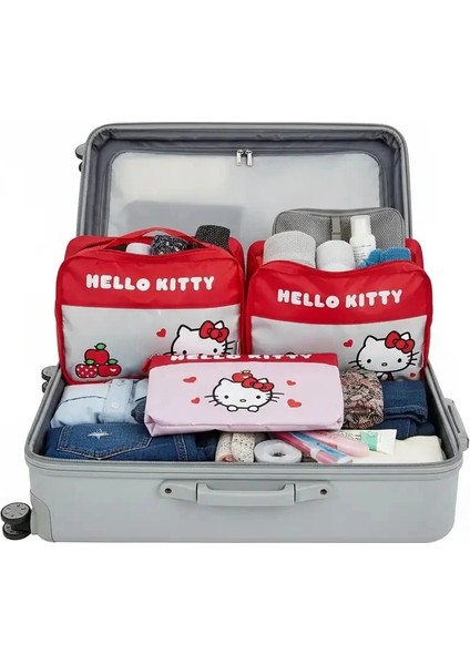Hello Kity Lisanslı Elma Koleksiyonu Seyahat Çantası (3 Adet)