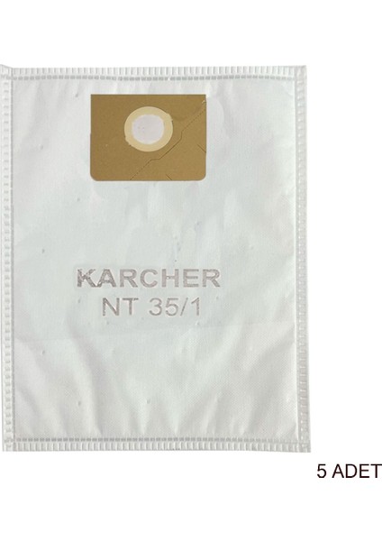 | Karcher Uyumlu NT25/1AP-NT35/1-ECO-NT361-ECO 48/1 Uyumlu -Süpürge Toz Torbası (5 Adet)