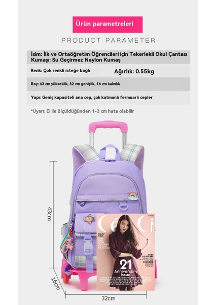 Yeni Ilköğretim Öğrencisi Trolley Okul Çantası 1-3456 Sınıf Kadın Ortaokul Öğrencisi Sevimli Çocuk Su Geçirmez Büyük Kapasiteli (Yurt Dışından) fiyatları