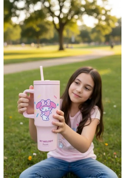 Sanrio Lisanslı Pipetli Çift Cidarlı Termos 1200 ml - My Melody