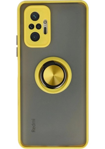 Xiaomi Redmi Note 10 Pro Kılıf Montreal Yüzüklü Silikon Kapak - Sarı