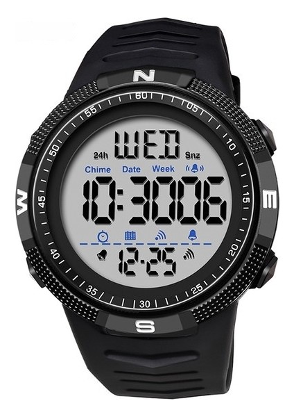 Siyah Kırmızı Sanda 6014 Dijital Saat Erkekler 50 M Su Geçirmez Spor Saatler Ordu Askeri LED Işık Kronometre Saat Casıo (Yurt Dışından)