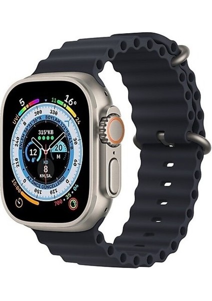 49MM Akıllı Saat, Çift Kordon, Android ve Ios Uyumlu, Siyah Renk