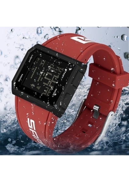 Siyah Beyaz Sanda Izle Erkekler Dijital Hafif Tasarım 50 M Su Geçirmez Casıo Japon Novement Spor Saatleri Çok Fonksiyonlu (Yurt Dışından)