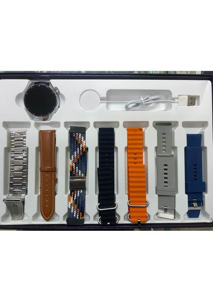 Çok Renkli 49MM Akıllı Saat, 8'li Kordon Seti, Sesli Arama ve Bildirim Özellikli fırsatları