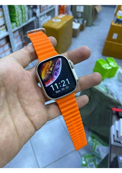 49MM Akıllı Saat, Çift Kordon, Hediyeli, Ios ve Android Uyumlu, Turuncu fiyatları