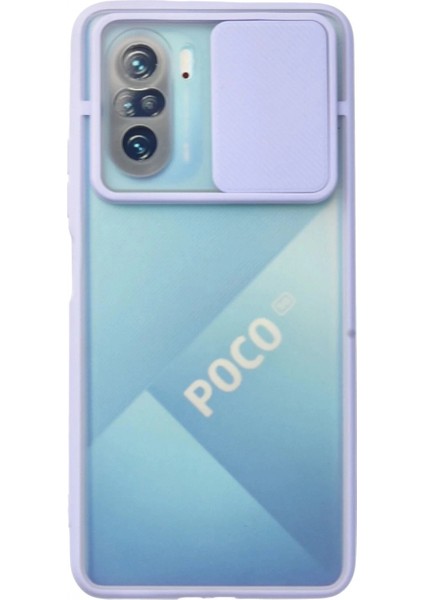 Xiaomi Poco F3 Kılıf Palm Buzlu Kamera Sürgülü Silikon - Lila