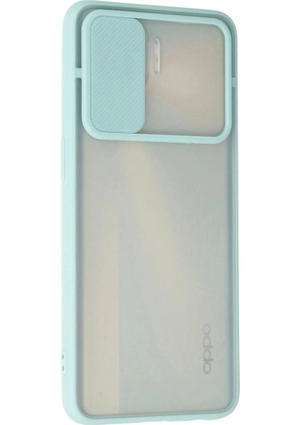 Oppo Reno 4 Lite Kılıf Palm Buzlu Kamera Sürgülü Silikon - Turkuaz modelleri