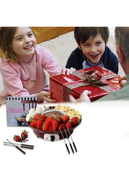 Fondü Pot Seti, 4 Çatallı Elektrikli Çikolata Fondü Makinesi, Peynir Eritme Fondü Makinesi Kiti, Sıcaklık Kontrolü, Abd Fişi (Yurt Dışından) indirimleri