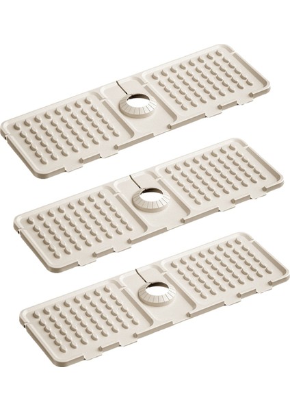 Mutfak Lavabo Musluk Pedi, Silikon Lavabo Musluk Pedi Sıçrama Koruyucu, Musluk Su Emici Lavabo Koruma Pedi Krem Beyaz (Yurt Dışından)