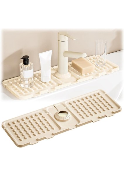 Mutfak Lavabo Musluk Pedi, Silikon Lavabo Musluk Pedi Sıçrama Koruyucu, Musluk Su Emici Lavabo Koruma Pedi Krem Beyaz (Yurt Dışından) fırsatları