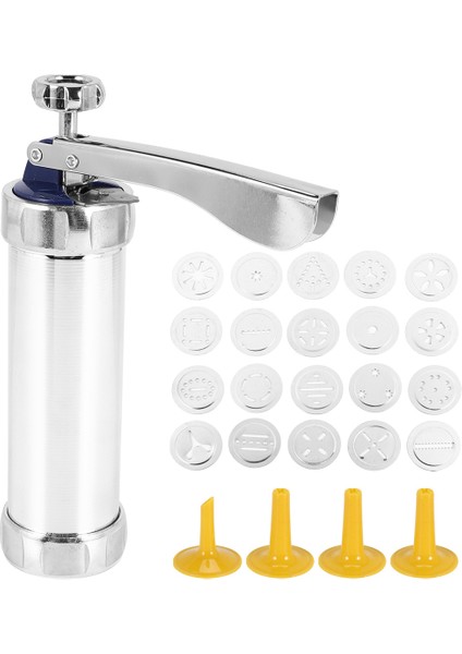 Kurabiye Presi Paslanmaz Çelik Spritz Kurabiye Presi, 20 Kurabiye Kalıp Diski ve Kendin Yap Bisküvi Için 4 Sıkma Ucu ile Sırlama Kiti (Yurt Dışından) modelleri