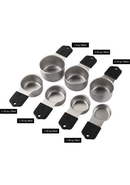 Manyetik Ölçü Kapları ve Kaşıkları Seti 7 Ölçü Kabı, 7 Ölçü Kaşığı ve Kuru ve Sıvı Için 1 Düzleştirici Dahil (Yurt Dışından) fiyatları