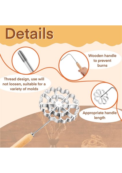 Parça Saplı Bunuelos Kalıp Seti, 4 Değiştirilebilir Başlıklı Alüminyum Alaşımlı Waffle Kalıp Seti (Yurt Dışından) indirimleri