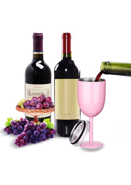 Adet Yalıtımlı Pembe Şarap Kadehleri Çift Duvarlı Gıda Sınıfı Paslanmaz Çelik Seyahat Şarap Bardağı Sızdırmaz Kapaklı Yetişkinler Için (Yurt Dışından) indirimleri