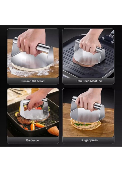 Paslanmaz Çelik Hamburger Et Presi Yuvarlak Kare Burger Et Presi Mutfak Aleti Et Presi Plakası (Yurt Dışından) fırsatları