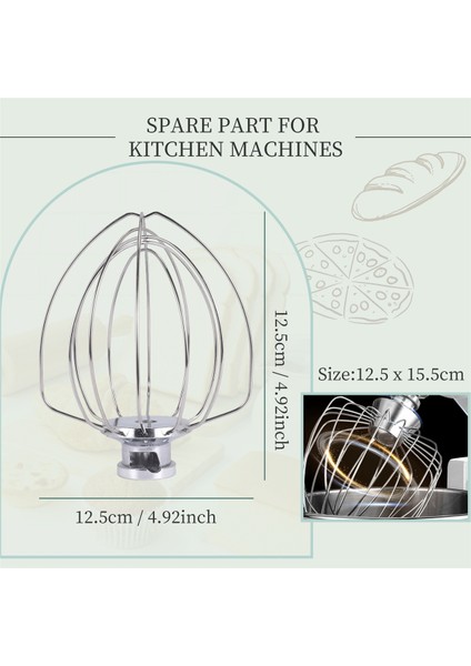 Kitchenaid Mutfak Makinesi 5KSM90-5KSM185 Için Paslanmaz Çelik Çırpma Teli 5K452WW (Yurt Dışından) fırsatları