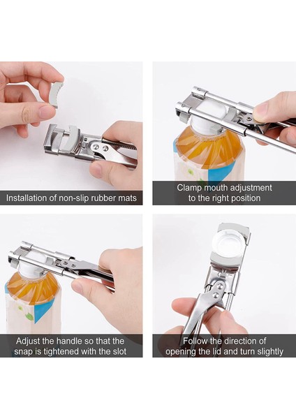 Kaymaz Kauçuk Pedli Çok Işlevli Paslanmaz Çelik Konserve Açacağı, Zayıf Eller, Yaşlılar ve Çocuklar Için Kavanoz Açacağı (Yurt Dışından) fırsatları