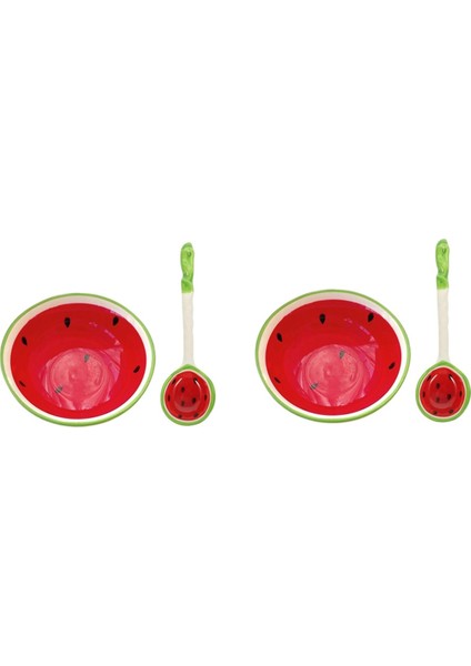 Adet Tahıl Kasesi, Tahıl Öldürücü Kaşığı, Seramik Kaşık, Saplı Ramen Çorba Kaşığı, Meyve Desenli Servis Kaşığı, A (Yurt Dışından)