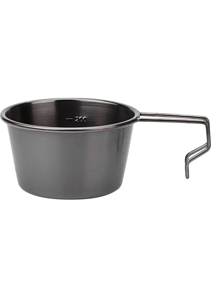 Piknik Kasesi Yapışmaz Kamp Kabı Saplı Sofra Takımı Açık Hava Tencere Pişirme Kabı Siyah 200ML (Yurt Dışından)