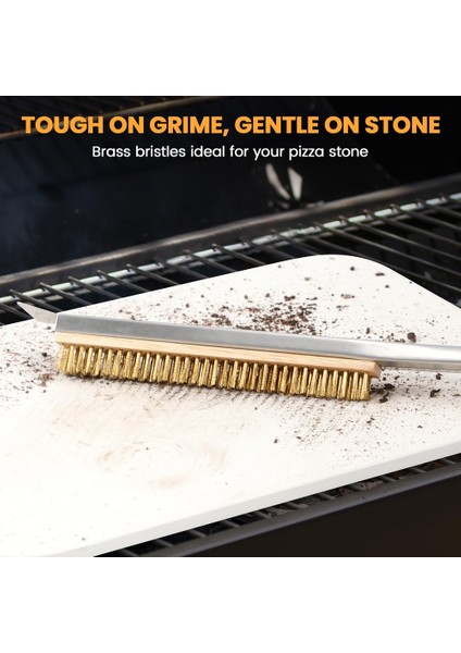 Barbekü Izgara Temizliği Için Kazıyıcılı 21 Inç Pizza Fırın Fırçası, Bakır Tel Pizza Taşı Temizleme Fırçası (Yurt Dışından) indirimleri