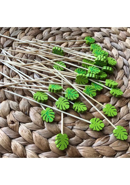 200 Adet Bambu Pick Büfe Tropikal Yapraklar Kek Meyve Çatalı Tatlı Salata Çubuğu Kokteyl Şişi Parti Dekoru Için (Yurt Dışından) fırsatları