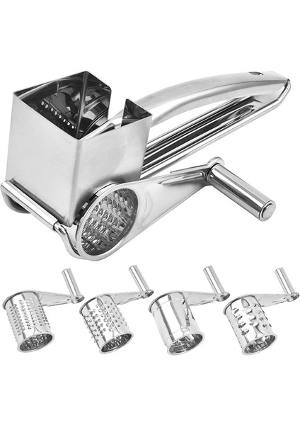 Peynir Rendesi 430 Paslanmaz Çelik Sebze Parçalayıcı Kesici Öğütücü 4 Tambur Bıçaklı 4'ü 1 Arada (4) (Yurt Dışından)
