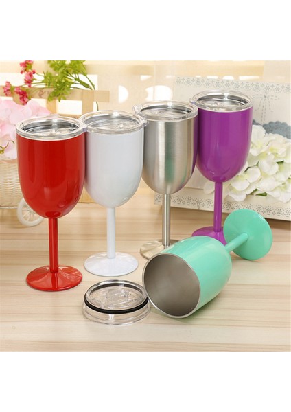 Şarap Kadehi Paslanmaz Çelik Çift Katmanlı Kadeh Renkli Büyük Kapasiteli Bardak Dayanıklı Şarap Bardağı Siyah (Yurt Dışından) fiyatları