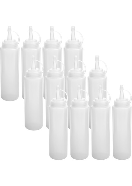 12'li Paket 8 Oz Sos, Ketçap, Barbekü, Salata Sosu ve Boya Için Çevirmeli Kapaklı Sıkma Sos Şişeleri (Yurt Dışından) fiyatları
