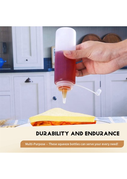 12'li Paket 8 Oz Sos, Ketçap, Barbekü, Salata Sosu ve Boya Için Çevirmeli Kapaklı Sıkma Sos Şişeleri (Yurt Dışından) indirimleri