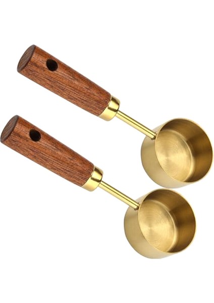 Öğütülmüş Kahve Için Paslanmaz Çelik Kahve Kepçesi, Ahşap Saplı 15 ml Kahve Ölçü Kepçesi, Kahve Kaşıkları - A (Yurt Dışından)
