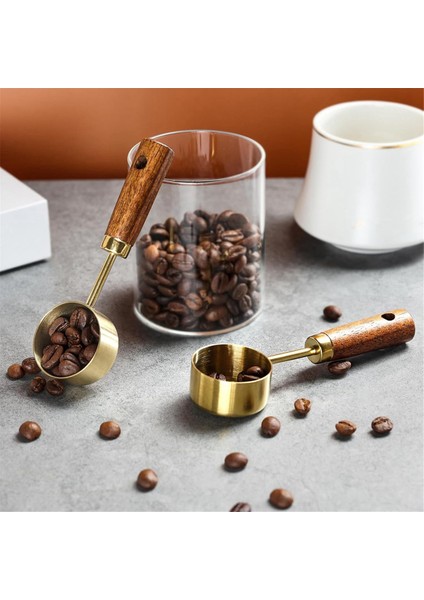 Öğütülmüş Kahve Için Paslanmaz Çelik Kahve Kepçesi, Ahşap Saplı 15 ml Kahve Ölçü Kepçesi, Kahve Kaşıkları - A (Yurt Dışından) fiyatları