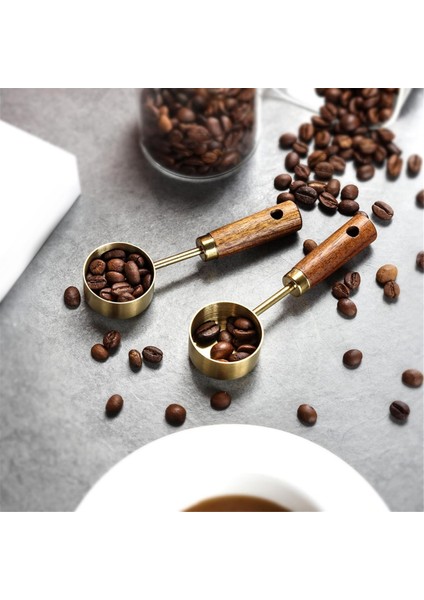 Öğütülmüş Kahve Için Paslanmaz Çelik Kahve Kepçesi, Ahşap Saplı 15 ml Kahve Ölçü Kepçesi, Kahve Kaşıkları - A (Yurt Dışından) indirimleri