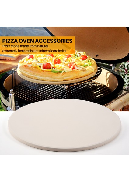 Pizza Taşı Pişirme - Kordierit Pizza Taşı Tabağı Barbekü Izgara Fırın - Pizza Pişir ve Servis Et Ekmek Peynir - Yuvarlak 30,5 cm (Yurt Dışından) fırsatları