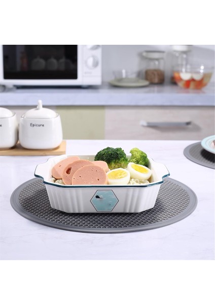Silikon Mikrodalga Matı - Yuvarlak 12 Inç x 12 Inç - 4 Adet Çok Amaçlı Isıtma Matı, Sıçrama Koruyucu, Altlık, Sıcak Altlık (Yurt Dışından) fırsatları