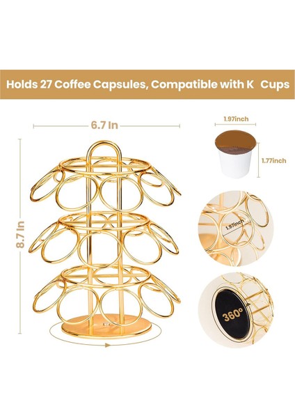 Kahve Pod Tutucu, K Kupası Tutucular, K Kupalarıyla Uyumlu Kahve Pod Saklama (27 Pod), 360 Derece Dönebilen Kahve Tutucu (Yurt Dışından) fiyatları