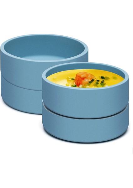 Silikon Hava Fritözü Yumurta Tavası, Yeniden Kullanılabilir Sous Yumurta Isırık Makinesi Hava Fritözü Yumurta Kalıbı Bireysel Mikrodalga Yumurta Pişirici Mavi 4 Adet (Yurt Dışından)