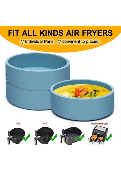 Silikon Hava Fritözü Yumurta Tavası, Yeniden Kullanılabilir Sous Yumurta Isırık Makinesi Hava Fritözü Yumurta Kalıbı Bireysel Mikrodalga Yumurta Pişirici Mavi 4 Adet (Yurt Dışından) fiyatları