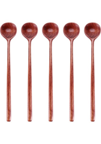 Uzun Ahşap Kaşıklar, 5 Parça Kore Tarzı 10,9 Inç %100 Doğal Ahşap Uzun Saplı Yuvarlak Kaşıklar Çorba Pişirme Karıştırma Karıştırıcı Mutfak Aletleri Gereçleri (Kore Tarzı Çorba Kaşığı) (Yurt Dışından)