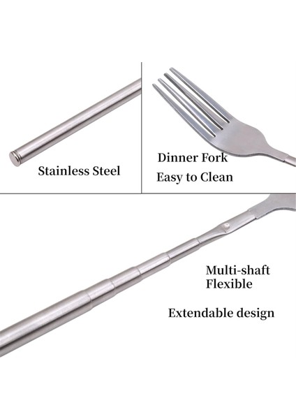 Uzatılabilir Çatallar, Paslanmaz Çelik Barbekü Teleskopik Çatallar 8,7-25,4 Inç Uzun Saplı Tatlı Çatalı Meyve Tatlı Çatal Bıçak Takımı (Yurt Dışından) fırsatları