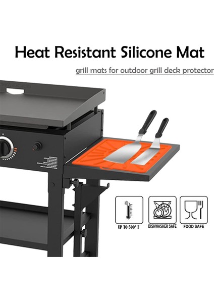 Izgara Matı, Yan Raf Matı, Açık Hava Izgarası Mutfak Tezgahı Için Silikon Izgara Pedi, Barbekü Izgara Matları (1 Paket, Turuncu) (Yurt Dışından) fiyatları