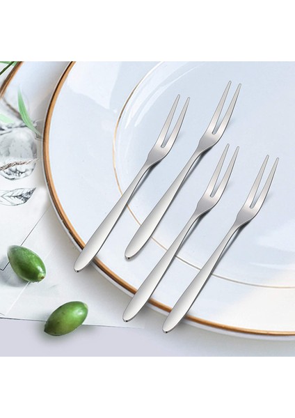 12 Adet Tatlı Çatalı, 5.1 Inç Paslanmaz Çelik Mini Salata Meyve Çatalı Tadım Çatalı Kokteyl Çatalı (Yurt Dışından) modelleri