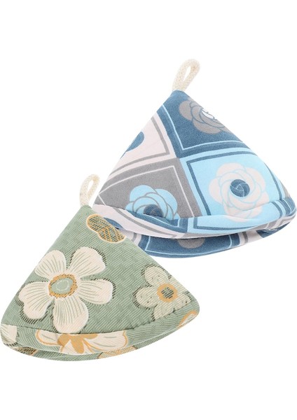 Tencere Kapağı Kapağı Üçgen Tencere Kapağı Isı Yalıtımı Tencere Sapı Kapağı Tencere Kulak Kapağı Isı Yalıtımı Kapağı, Mavi ve Yeşil (Yurt Dışından)