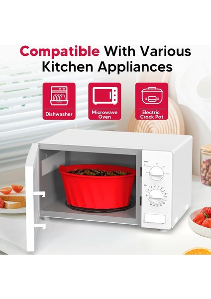 Yavaş Pişirici Kaplamaları, 6 Litre Yavaş Pişirici Kaplaması, Yeniden Kullanılabilir Silikon Yavaş Pişirici Kaplaması, Güveç Kaplamalarına Uygun Kaplamalar (Kırmızı) (Yurt Dışından) fırsatları