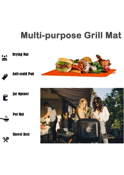 Izgara Matı, Yan Raf Matı, Açık Hava Izgarası Mutfak Tezgahı Için Silikon Izgara Pedi, Barbekü Izgara Matları (1 Paket, Turuncu) (Yurt Dışından) modelleri
