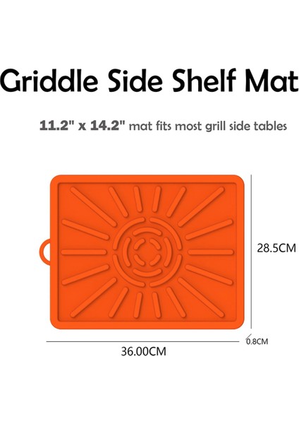 Izgara Matı, Yan Raf Matı, Açık Hava Izgarası Mutfak Tezgahı Için Silikon Izgara Pedi, Barbekü Izgara Matları (1 Paket, Turuncu) (Yurt Dışından) fırsatları