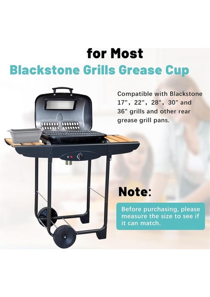 Blackstone 17 Inç, 22 Inç, 28 Inç, 30 Inç Izgara ve Yeniden Kullanılabilir Silikon Izgara Yağ Tutucu ile Uyumlu 4 Adet Yağ Kabı Astarı (Yurt Dışından) indirimleri