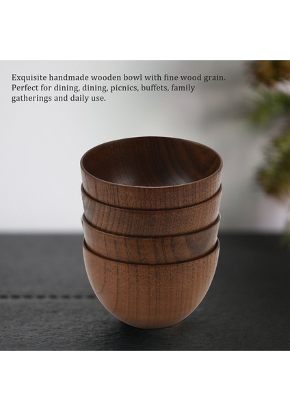 Restoranlar ve Oteller Için 4 Adet Yaratıcı ve Basit Ahşap Dipsiz Ahşap Kase Pratik Çorba Kasesi (Yurt Dışından) modelleri