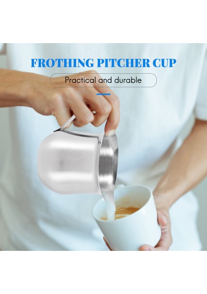 2'li Paket 3 Oz Paslanmaz Çelik Çan Kreması Espresso Shot Köpürtme Sürahisi Bardak Latte Art Espresso Ölçü Kabı (Yurt Dışından) fiyatları